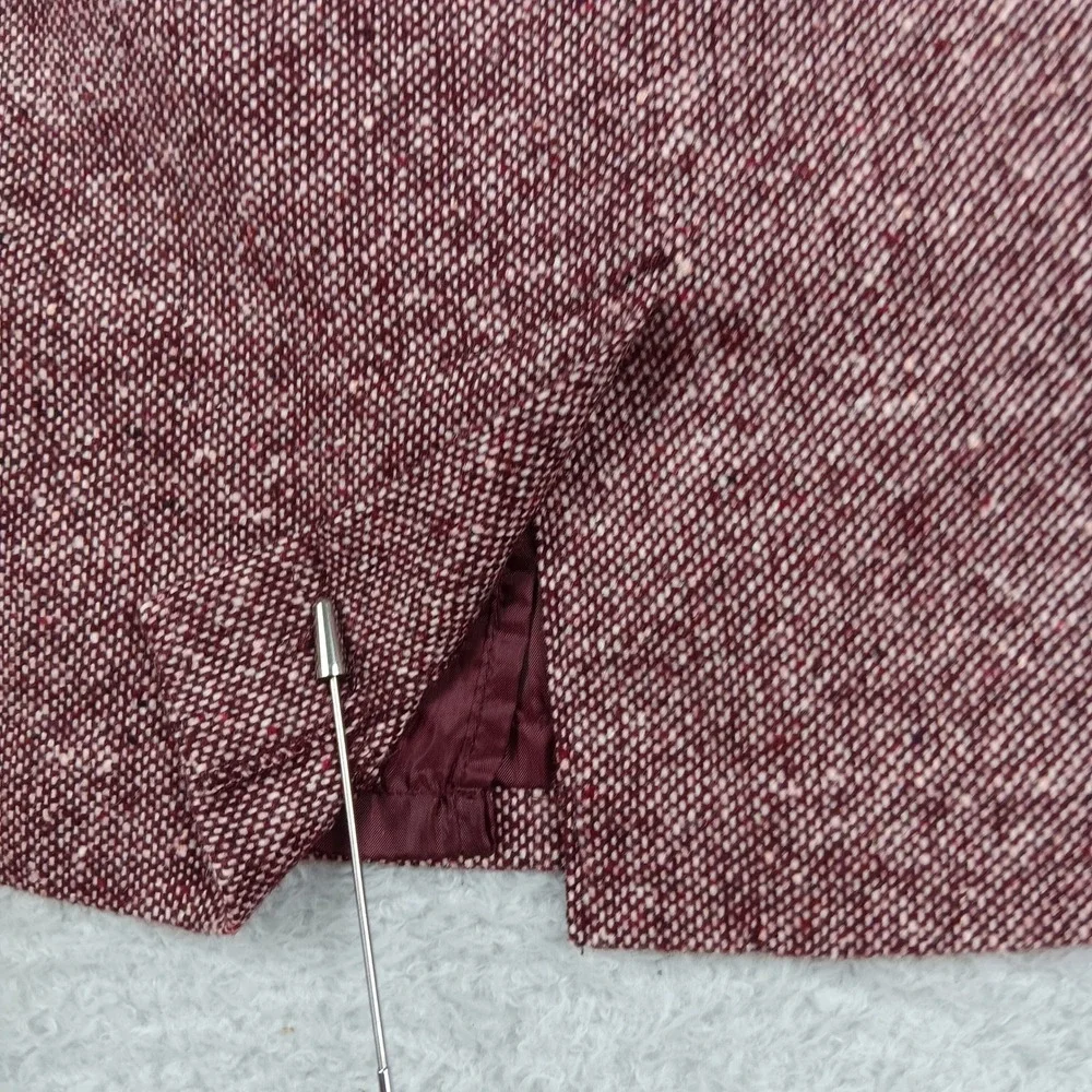 J.G. Hook Skirt Pencil 8 Burgundy Tweed Wool Blend 23-0371-7